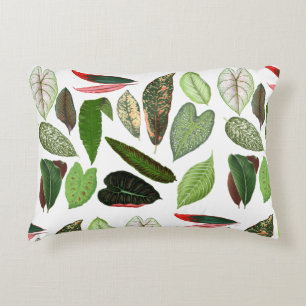 Botanische Aquarellfarben Vintage Grünflächen Blät Dekokissen