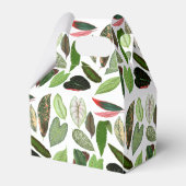 Botanische Aquarellfarben Vintage Grünflächen Blät Geschenkschachtel (Rückseite)