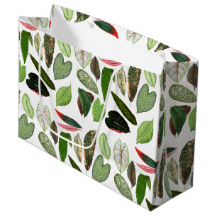 Botanische Aquarellfarben Vintage Grünflächen Blät Große Geschenktüte