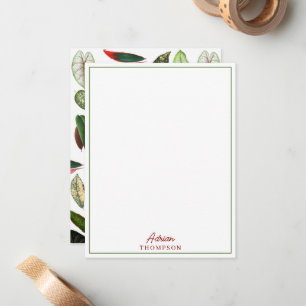 Botanische Aquarellfarben Vintage Grünflächen Blät Mitteilungskarte