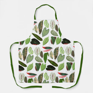 Botanische Aquarellfarben Vintage Grünflächen Blät Schürze