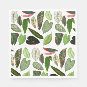 Botanische Aquarellfarben Vintage Grünflächen Blät Serviette