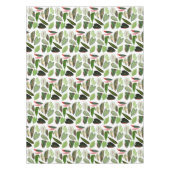 Botanische Aquarellfarben Vintage Grünflächen Blät Tischdecke (Vorderseite)