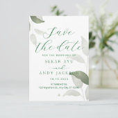 Botanische Aquarellhochzeit Save The Date (Stehend Vorderseite)