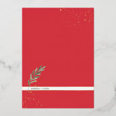 Botanische Aquarellkirche Weihnachten Hochzeit Folieneinladung (Rückseite)