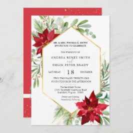 Botanische Aquarellkirche Weihnachten Hochzeit in Einladung