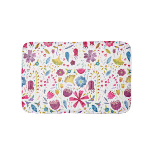 Botanische Aquarellmalerei Blume Badematte