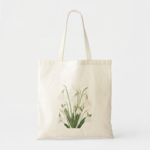 Botanische Aquarellmalerei mit weißem Schneefall- Tragetasche