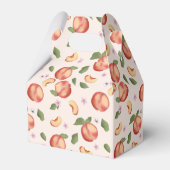 Botanische Aquarellpfirsiche & Blüten Geschenkschachtel (Rückseite)