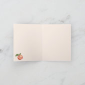 Botanische Aquarellpfirsiche & Blüten Karte (Innenseite)