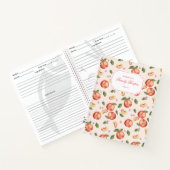 Botanische Aquarellpfirsiche & Blütenrezeptur Notizblock (Innenseite)