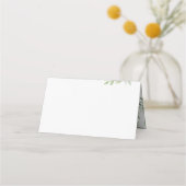 Botanische Aquarellpflanzen und weiße Blume Platzkarte (Rückseite)