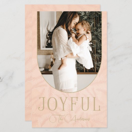 Botanische Arch Joyful Foto Holiday Card (Vorne/Hinten)