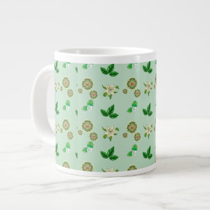 Botanische ästhetische Tasse - Grüner Blumencockta