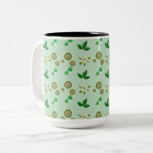 Botanische ästhetische Tasse - Grüner Blumencockta