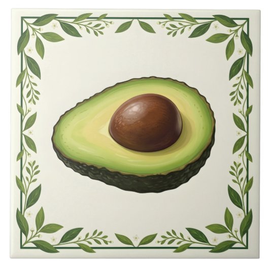 Botanische Avocado Fliese (Vorderseite)