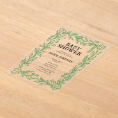 Botanische Babydusche Acryleinladungen (Ablage )