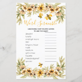 Botanische Babydusche aus Word Scramble