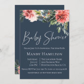 Botanische Babydusche der Marine Einladung (Vorne/Hinten)