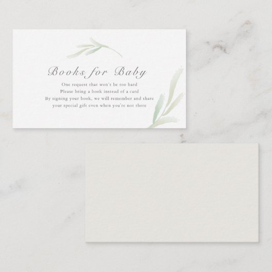 Botanische Babydusche für Wasserfarben - Anfrage Begleitkarte (Vorne/Hinten)