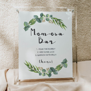 Botanische Babydusche Momosa Bar Sign Poster