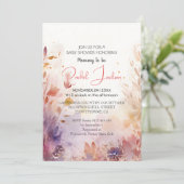 Botanische Babydusche Ölfarbe Aquarell Einladung (Stehend Vorderseite)