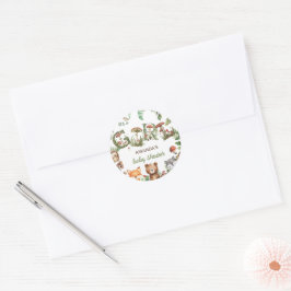 Botanische Babymädchendusche Runder Aufkleber