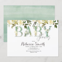 Botanische Babyparty-Einladung wunderlich