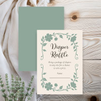 Botanische Babyparty-Windel-Raffel Sage