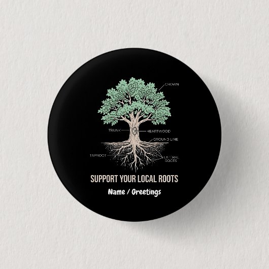 Botanische Baum-Anatomie Unterstützen Sie Ihre Lok Button (Vorderseite)