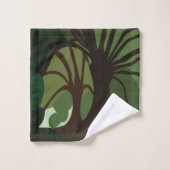 Botanische Bäume Badhandtuch Set (Waschlappen)