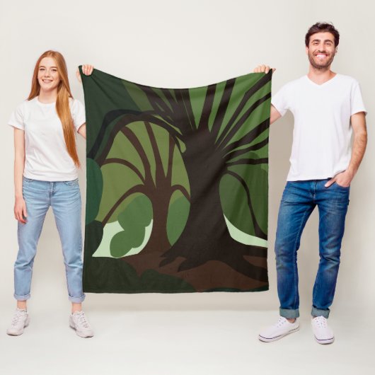 Botanische Bäume Fleecedecke (Beispiel)