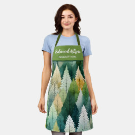 Botanische Bäume personalisierte Wasserfarbe Fraue Schürze