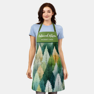 Botanische Bäume personalisierte Wasserfarbe Fraue Schürze