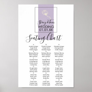 Botanische Baumwolle Pflanze Lavendel Hochzeitssit Poster