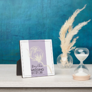 Botanische Baumwollpflanze Lavendel Hochzeit Fotoplatte