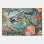 Botanische Beauties & Bird Heavy Weight Decoupage Geschenkpapier Set (Vorderseite 2)
