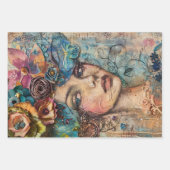 Botanische Beauties & Bird Heavy Weight Decoupage Geschenkpapier Set (Vorderseite)