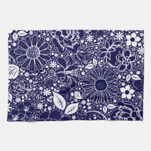 Botanische Beauties Blue Kitchtuch Geschirrtuch