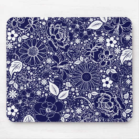 Botanische Beauties Blue Mouse Pad Mousepad (Vorne)