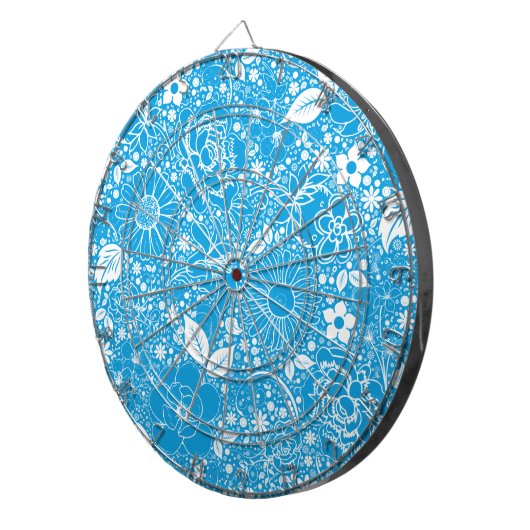 Botanische Beauties Light Blue Dart Board Dartscheibe (Vorderseite rechts)