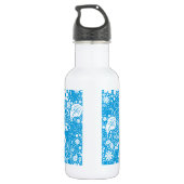 Botanische Beauties Light Blue Edelstahlflasche (Rückseite)