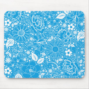 Botanische Beauties Light Blue Mouse Pad Mousepad