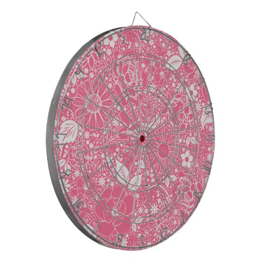 Botanische Beauties Light Pink Dart Board Dartscheibe (Vorderseite Links)