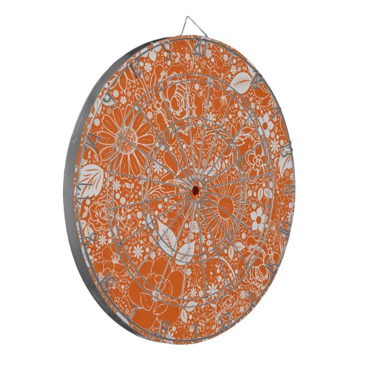 Botanische Beauties Orange Dart Board Dartscheibe (Vorderseite Links)