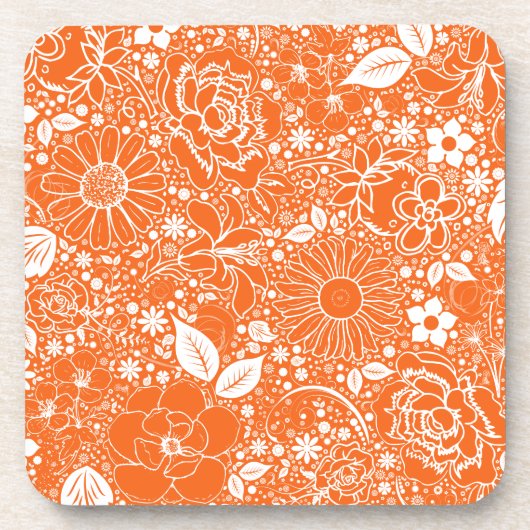 Botanische Beauties Orange UNTERSETZER (Vorderseite)