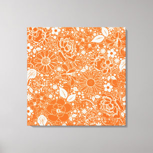 Botanische Beauties Orange Wrapped Canvas Leinwanddruck