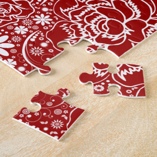 Botanische Beauties Red Jigsaw Puzzle