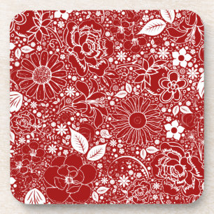 Botanische Beauties Rote UNTERSETZER
