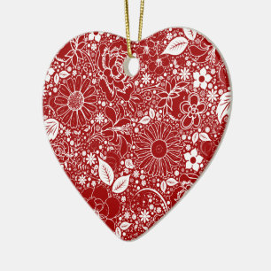 Botanische Beauties Rotes Herz Gestaltete Ornament